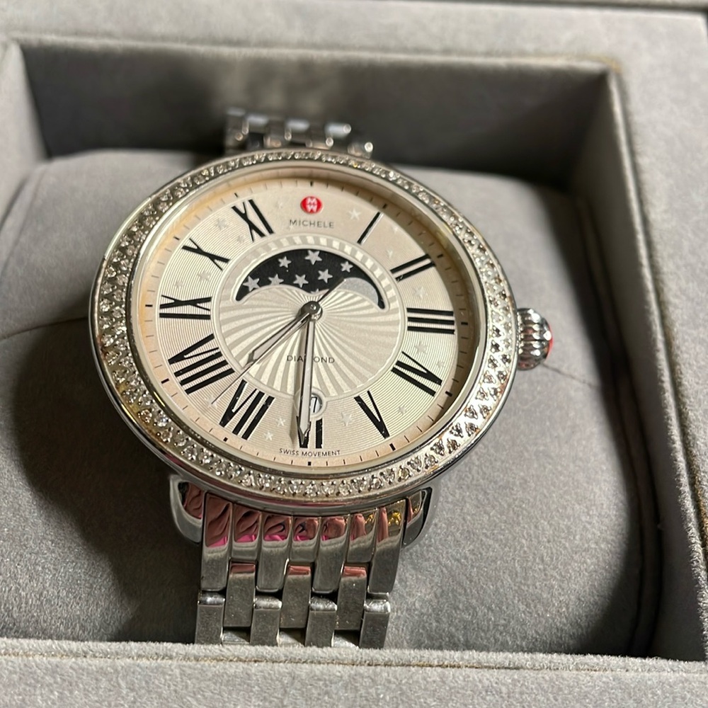 Michele Women’s diamond watch 
Bought in 2014
Model: MW21D01A1981